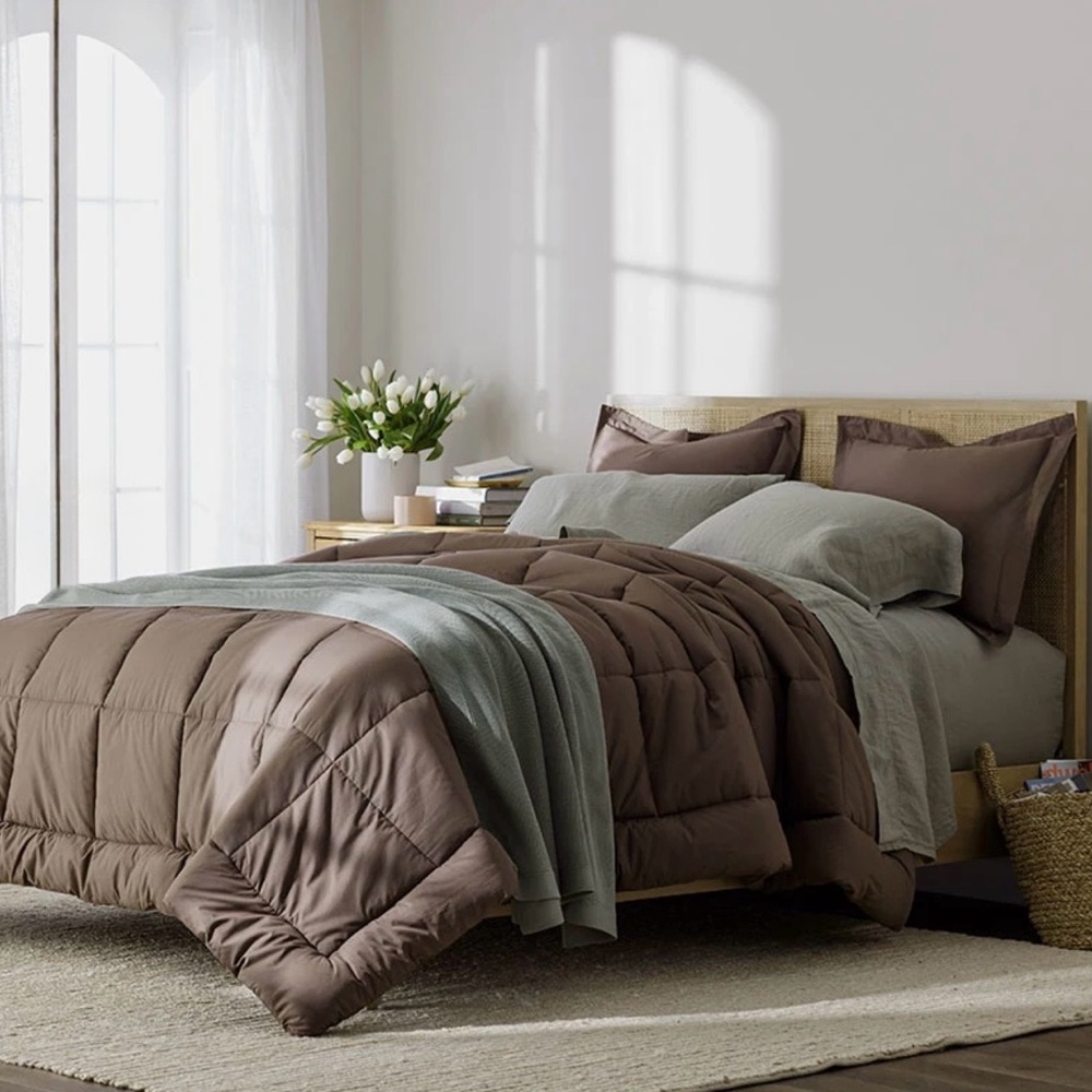 The Company Store Classic Cool Cotton Percale Comforter - Coffee, Twin/Twin XL